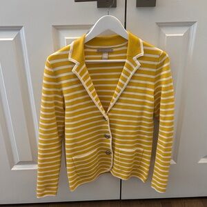 Banana Republic Mustard and Cream Striped Blazer